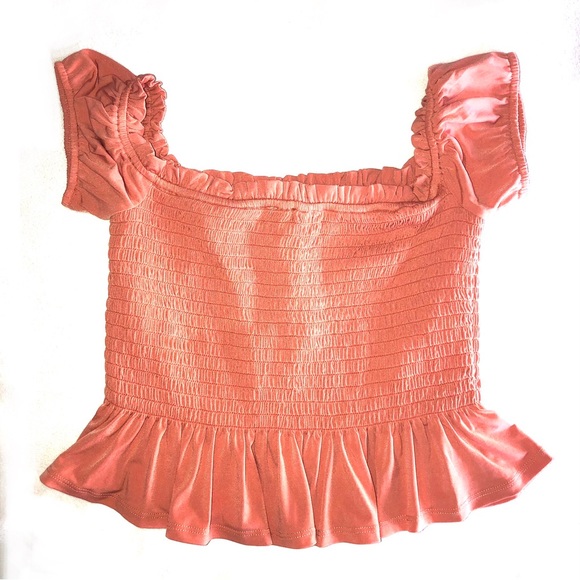 BCBGeneration Off the Shoulder smoked crop Top - Picture 7 of 8